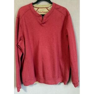Tommy Bahama Sweater Men Red XL Long Sleeve V-Neck Pullover Casual Classic